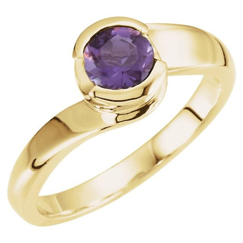 Bezel Set Bypass Ring Mounting in 10 Karat White Gold for Round Stone