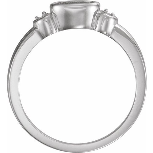 Cabochon Bezel Set Ring Mounting in Platinum for Oval Stone Cabochon Bezel Set Ring Mounting in Platinum for Oval Stone