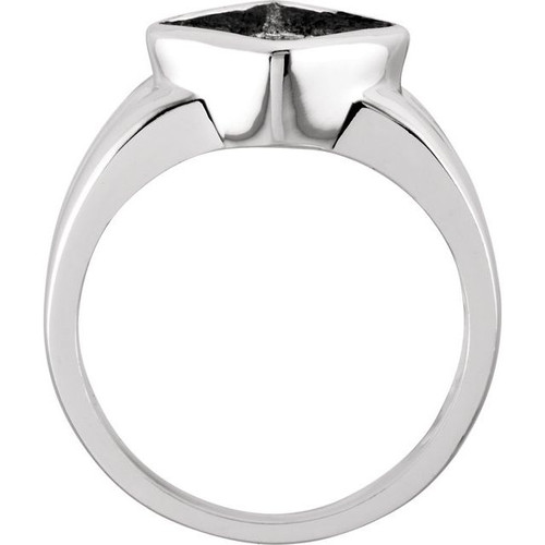 Bezel Set Cabochon Ring Mounting in Sterling Silver for Square Stone