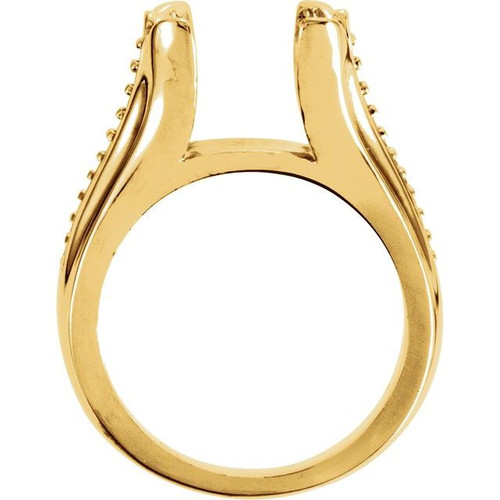 Accented Ring Mounting in 10 Karat Rose Gold for Cushion Stone