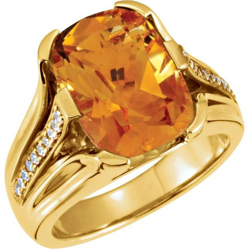 Accented Ring Mounting in 10 Karat White Gold for Cushion Stone