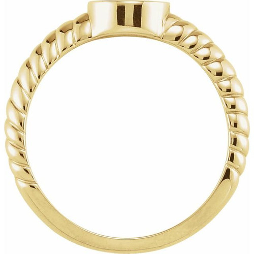 Cabochon Rope Ring Mounting in Sterling Silver for Round Stone