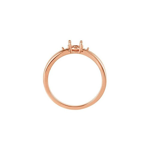 Family Ring Mounting in 18 Karat Rose Gold for Oval Stone