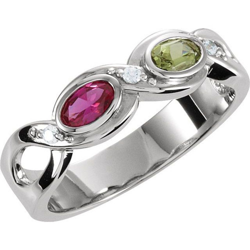 Family Bezel Set Ring Mounting in Platinum for Oval Stone Family Bezel Set Ring Mounting in Platinum for Oval Stone