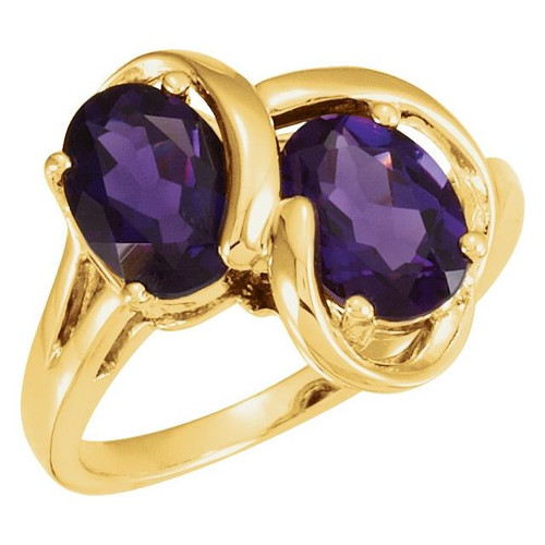 Two Stone Ring Mounting in 10 Karat White Gold for Oval Stone