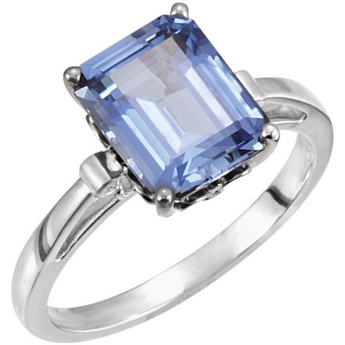 Fleur de lis Ring Mounting in 14 Karat Rose Gold for Emerald Stone