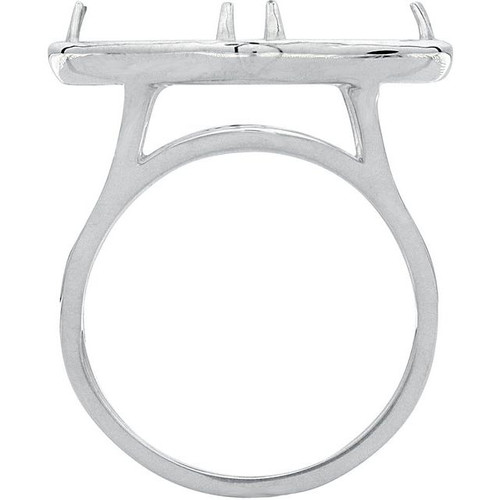 Cabochon Ring Mounting in Platinum for Cushion Stone