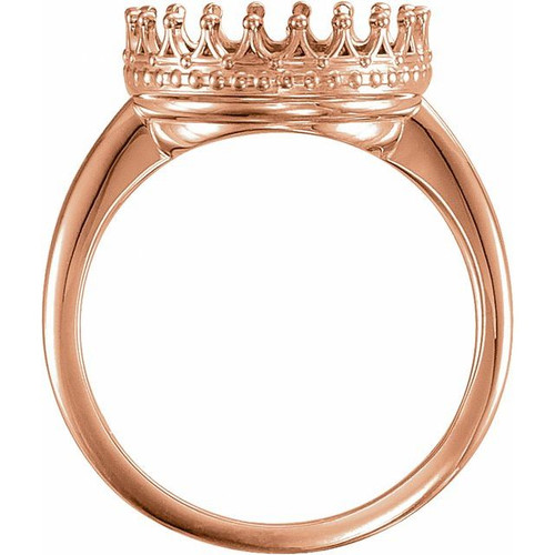 Crown Cabochon Ring Mounting in 18 Karat Rose Gold for Round Stone Crown Cabochon Ring Mounting in 18 Karat Rose Gold for Round Stone