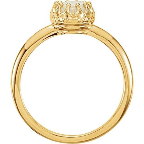 Crown Cabochon Ring Mounting in 10 Karat Yellow Gold for Oval Stone Crown Cabochon Ring Mounting in 10 Karat Yellow Gold for Oval Stone