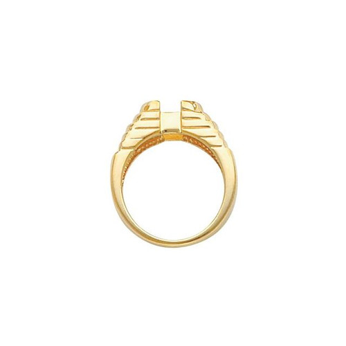 Bezel Set Grooved Ring Mounting in 10 Karat Rose Gold for Oval Stone