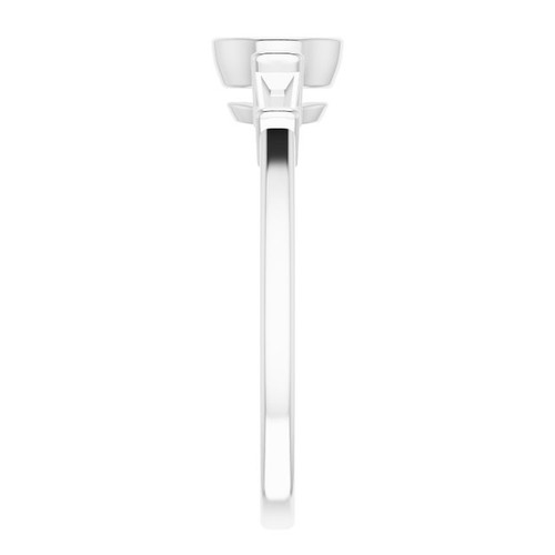 Accented Bezel Set Engagement Ring Mounting in 10 Karat White Gold for Round Stone