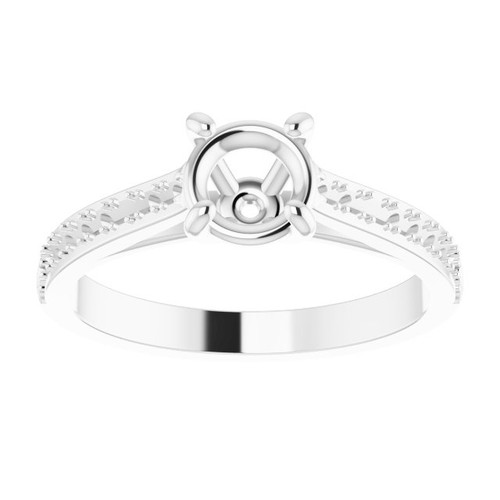 Accented Engagement Ring Mounting in Sterling Silver for Round Stone