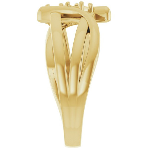 Two Stone Ring Mounting in 10 Karat Yellow Gold for Round Stone