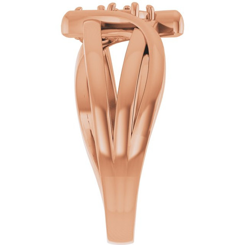 Two Stone Ring Mounting in 18 Karat Rose Gold for Round Stone