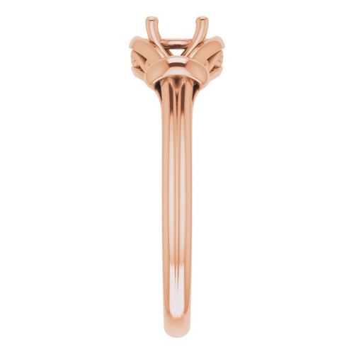 Knot Ring Mounting in 10 Karat Rose Gold for Oval Stone
