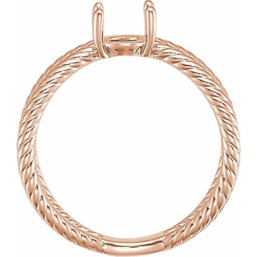 Criss Cross Cabochon Ring Mounting in 18 Karat Rose Gold for Oval Stone