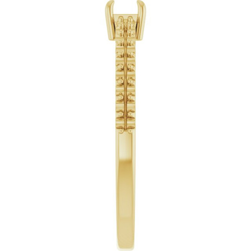 Accented Family Ring Mounting in 10 Karat Yellow Gold for Square Stone