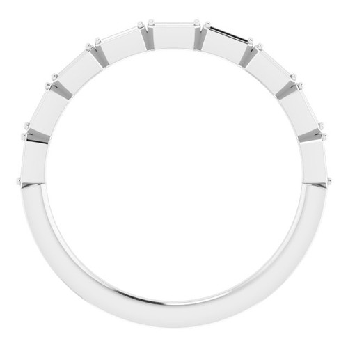 Accented Anniversary Band Mounting in Sterling Silver for Straight baguette Stone