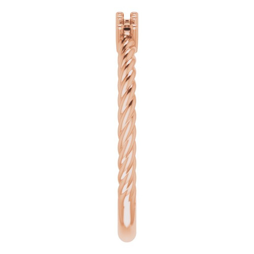 Family Rope Ring Mounting in 18 Karat Rose Gold for Round Stone