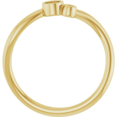 Accented Bezel Set Ring Mounting in 18 Karat Yellow Gold for Round Stone