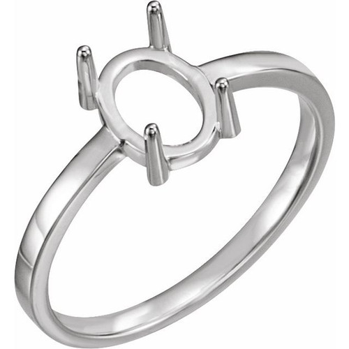 Cabochon Solitaire Ring Mounting in Sterling Silver for Oval Stone Cabochon Solitaire Ring Mounting in Sterling Silver for Oval Stone