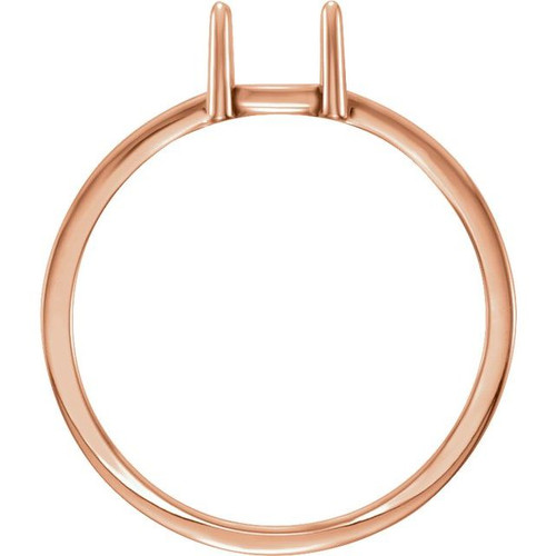 Cabochon Solitaire Ring Mounting in 10 Karat Rose Gold for Round Stone