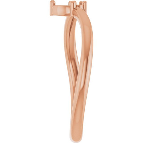 Family Ring Mounting in 18 Karat Rose Gold for Marquise Stone