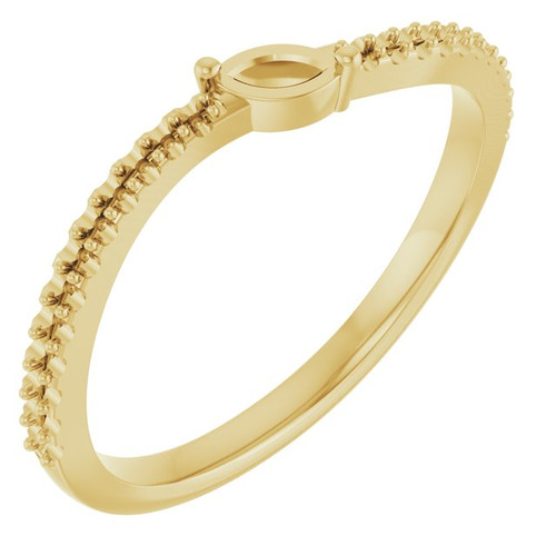 Accented Family Ring Mounting in 18 Karat Yellow Gold for Marquise Stone