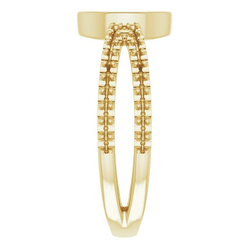 Accented Cabochon Ring Mounting in 18 Karat Yellow Gold for Oval Stone Accented Cabochon Ring Mounting in 18 Karat Yellow Gold for Oval Stone