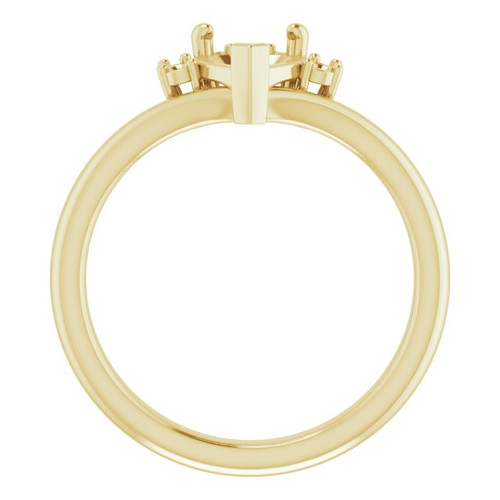 Accented Heart Ring Mounting in 18 Karat Yellow Gold for Heart shape Stone