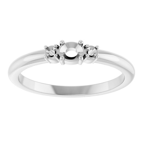 Stackable Ring Mounting in Sterling Silver for Oval Stone