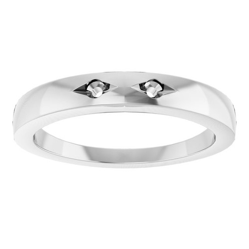 Family Gypsy Set Ring Mounting in 18 Karat White Gold for Round Stone