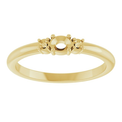 Stackable Ring Mounting in 18 Karat Yellow Gold for Oval Stone