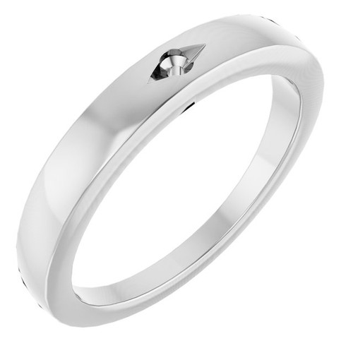 Family Gypsy Set Ring Mounting in 10 Karat White Gold for Round Stone