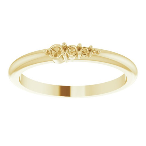 Graduated Stackable Ring Mounting in 18 Karat Yellow Gold for Round Stone