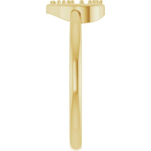 Family Heart Ring Mounting in 10 Karat Yellow Gold for Round Stone