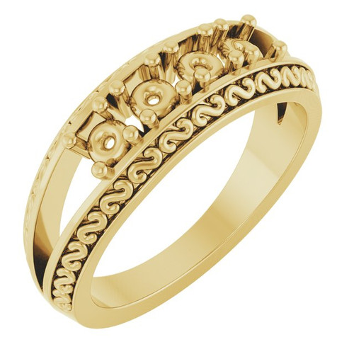 Family Ring Mounting in 18 Karat Yellow Gold