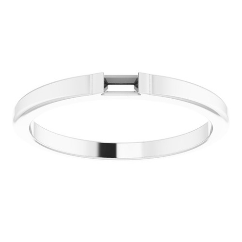 Stackable Ring Mounting in Sterling Silver for Straight baguette Stone