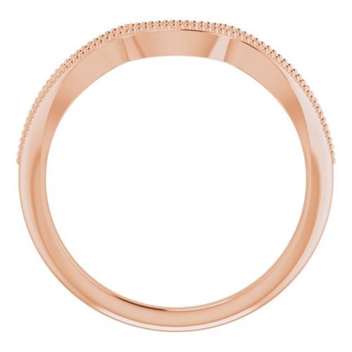 Vintage Inspired Engagement Ring or Band Mounting in 10 Karat Rose Gold for Round Stone