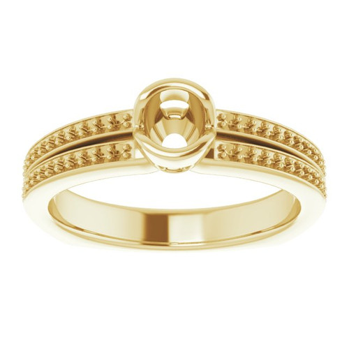 Bezel Set Accented Ring Mounting in 18 Karat Yellow Gold for Round Stone Bezel Set Accented Ring Mounting in 18 Karat Yellow Gold for Round Stone