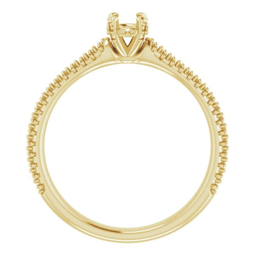 Pavé Accented Engagement Ring Mounting in 10 Karat Yellow Gold for Round Stone