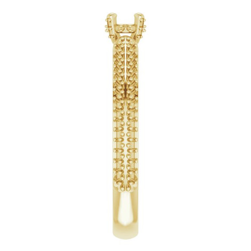 Pavé Accented Engagement Ring Mounting in 10 Karat Yellow Gold for Round Stone