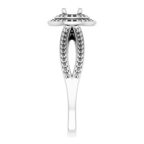 Double Halo Style Ring Mounting in Platinum for Round Stone