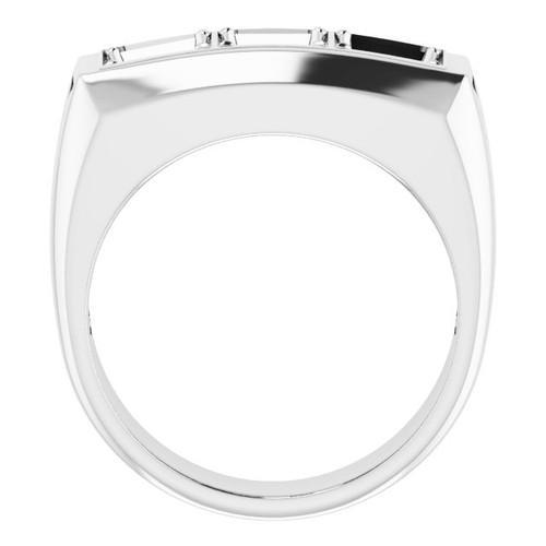 Three Stone Ring Mounting in Sterling Silver for Square Stone