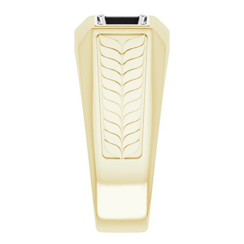 Three Stone Ring Mounting in 18 Karat Yellow/White Gold for Square Stone