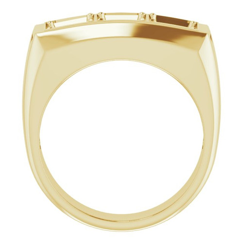Three Stone Ring Mounting in 10 Karat Yellow Gold for Square Stone
