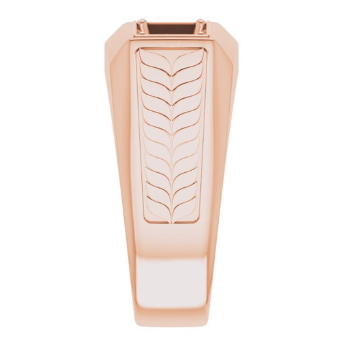 Three Stone Ring Mounting in 18 Karat Rose Gold for Square Stone