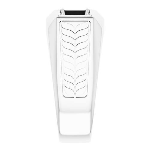 Three Stone Ring Mounting in 14 Karat White Gold for Square Stone