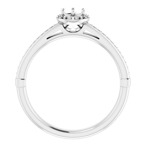 Halo Style Ring Mounting in 14 Karat White Gold for Round Stone