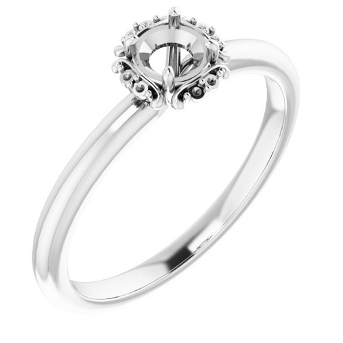 Accented Engagement Ring Mounting in Platinum for Round Stone Accented Engagement Ring Mounting in Platinum for Round Stone